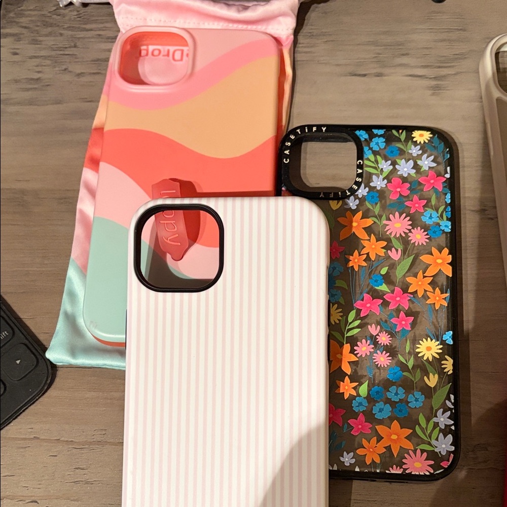 Floral and Striped Phone Case Set